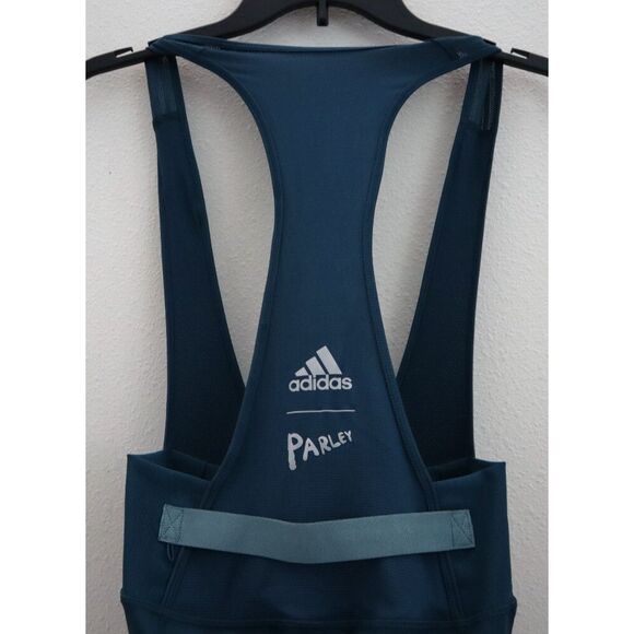 Adidas HM3159 Women Sz S Utility Green The Parley Padded Bib Cycling Shorts - Picture 3 of 10